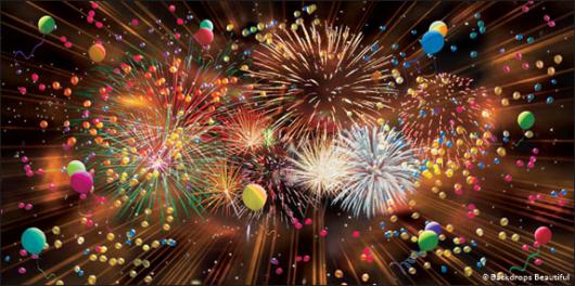 Backdrops: Fireworks Balloons 1