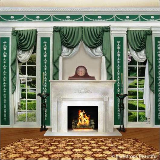 Backdrops: Mansion View  3 Fireplace