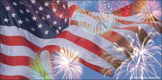 fireworks american flag