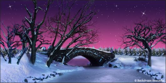Backdrops: Winter Twilight 1B Bridge