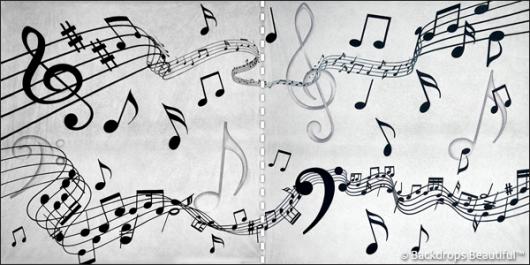 Backdrops: Musical Notes 3 Panel