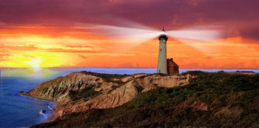 Backdrops: Lighthouse Sunset 1